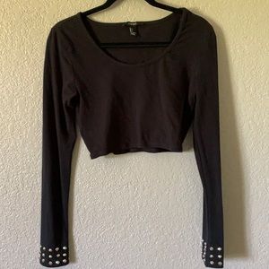 Black long sleeve crop top!